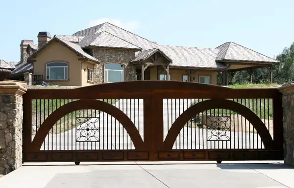 Wood & Iron Driveway Gate near La Cresta, CA